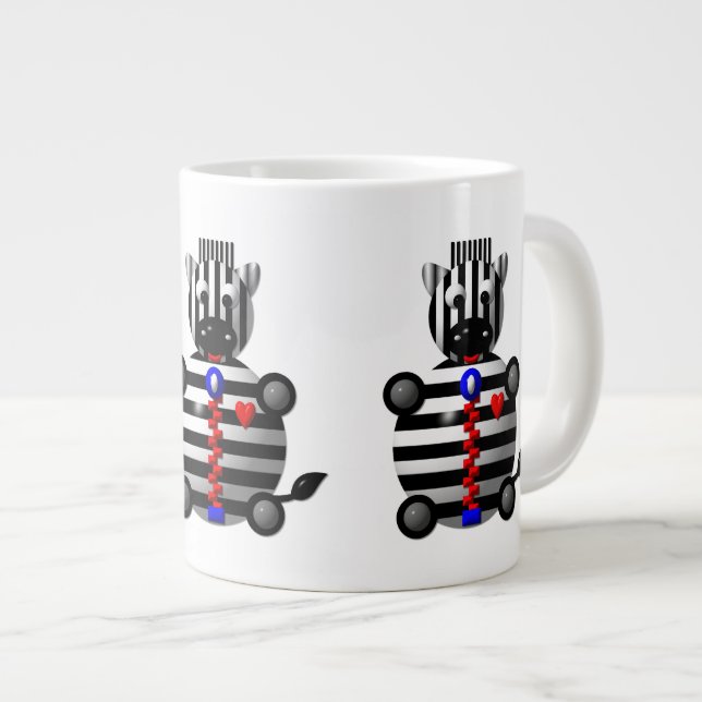 Zebra with Zipper Large Coffee Mug (Front Right)