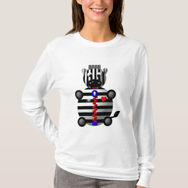 Zebra with Zipper T-Shirt (Front)
