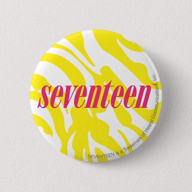 Zebra Yellow 2 Inch Round Button (Front)