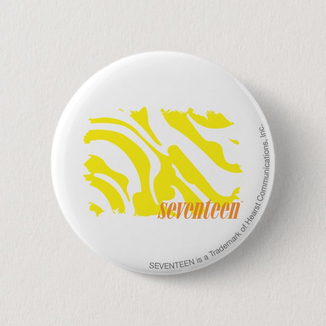 Zebra Yellow 2 Inch Round Button (Front)