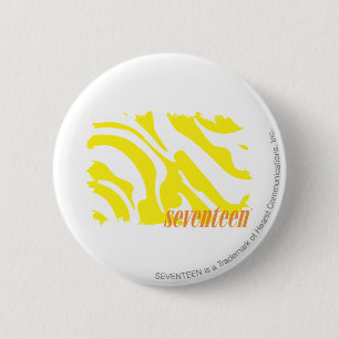 Zebra Yellow 2 Inch Round Button