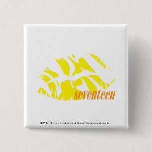 Zebra Yellow 2 Inch Square Button