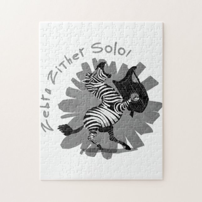 Zebra Zither Solo Jigsaw Puzzle (Vertical)