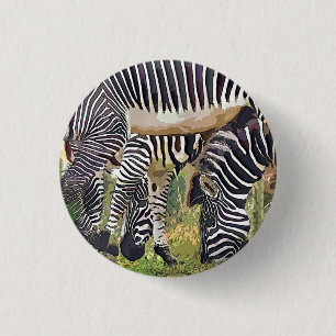 ZEBRAS 1 INCH ROUND BUTTON