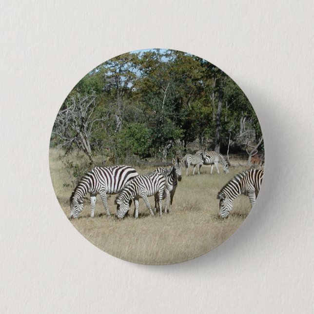 Zebras 2 Inch Round Button (Front)