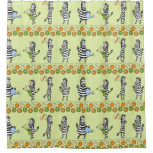 Zebras and Fruits Seamless Pattern