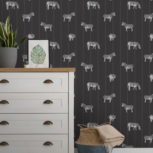 Zebras and Stripes Black Wallpaper (Creator Uploaded)
