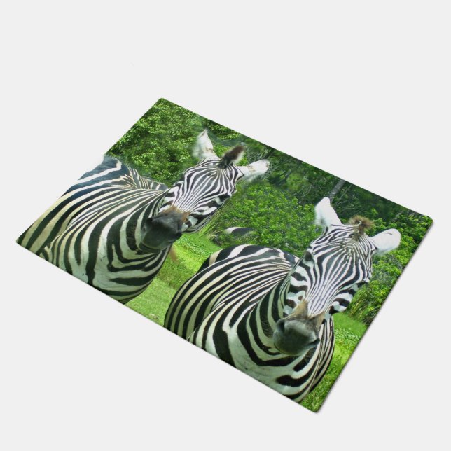 Zebras at Meadow Edge Doormat (Angled)