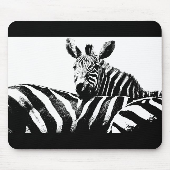 Zebras Black And White Pop Art Template Customize Mouse Pad (Front)