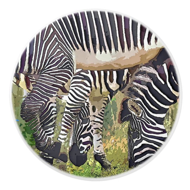 ZEBRAS CERAMIC KNOB (Front)