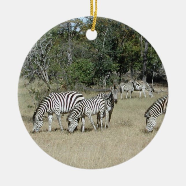 Zebras Ceramic Ornament (Front)