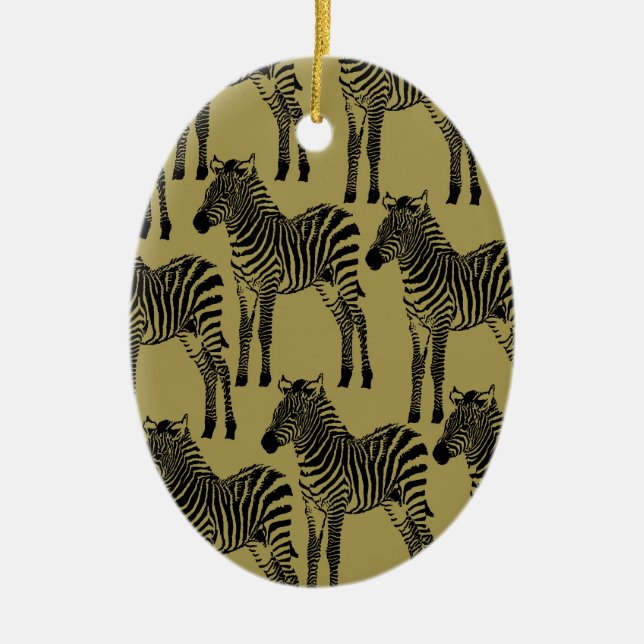 Zebras Ceramic Ornament (Front)