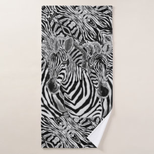 Zebras Couple Bath Towel - Painting