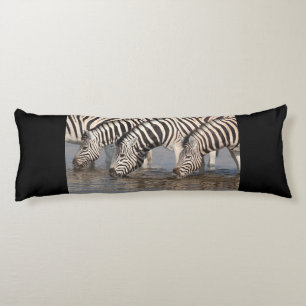 Zebras drinking body pillow