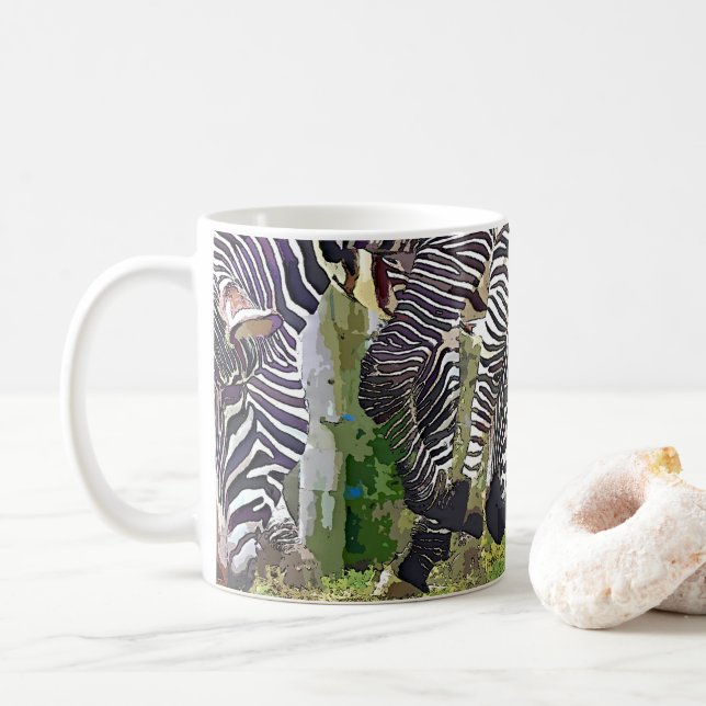 ZEBRAS GRAZING COFFEE MUG (With Donut)
