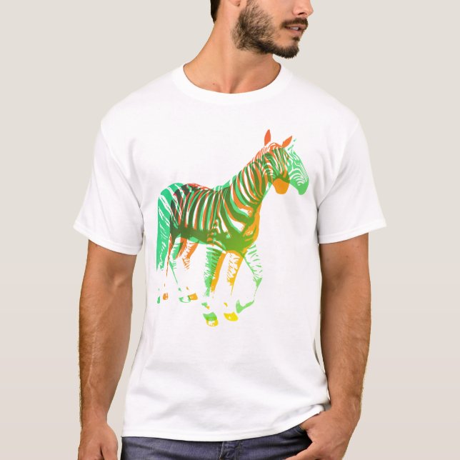 Zebras - Green & Orange T-Shirt (Front)