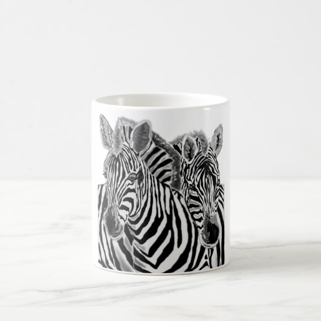 Zebras - Hug - Drawing Coffee Mug (Center)
