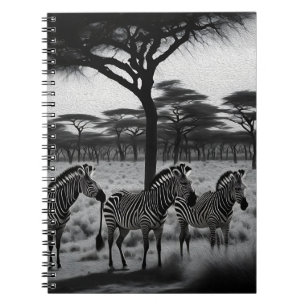 Zebras In Africa Oil Paint, Notebook