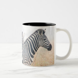 Zebras in early morning dust, Kruger National 2 Two-Tone Coffee Mug