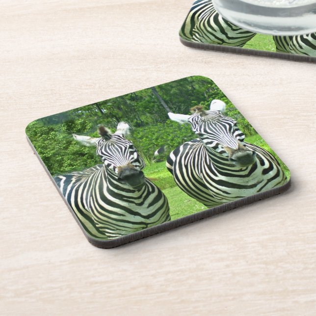 Zebras in Meadow Pause Coaster (Left Side)