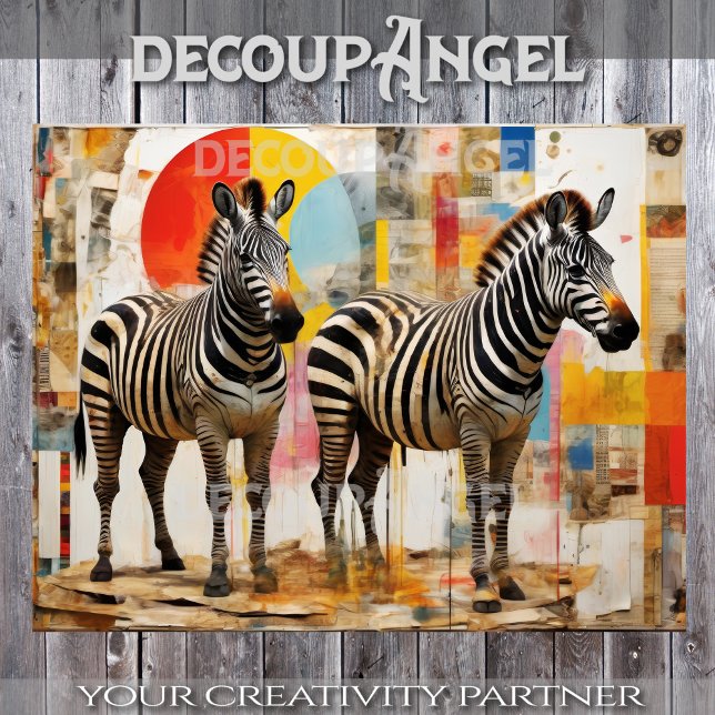 Zebras in Modern Art Decoupage Tissue Paper (Creator Uploaded)