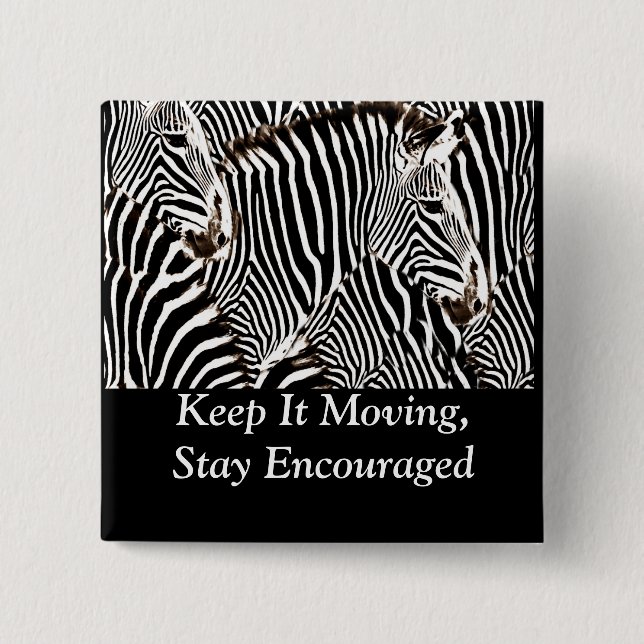 Zebras love_ 2 inch square button (Front)