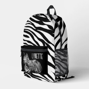 Zebra's Personalized  Printed Backpack