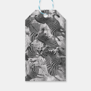 Zebras running gift tags