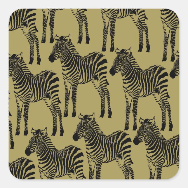 Zebras Square Sticker (Front)
