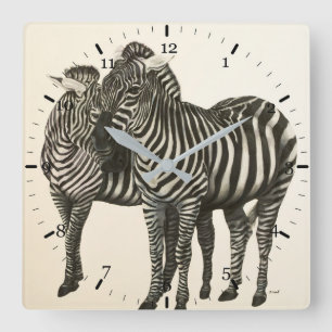 Zebras Square Wall Clock