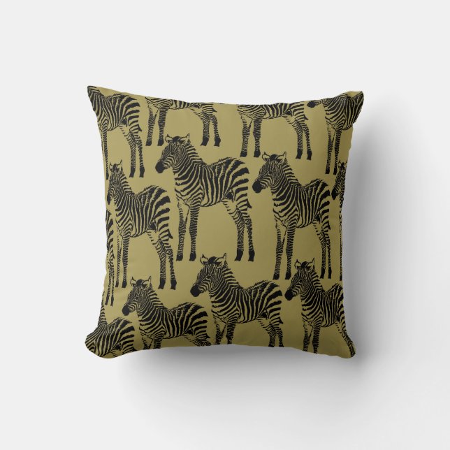 Zebras Throw Pillow (Front)