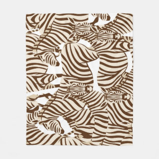 Zebras, wild savanna, seamless pattern fleece blanket