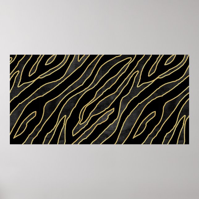 zèbre Abstrait rayé. Illustration poster de animal (Devant)