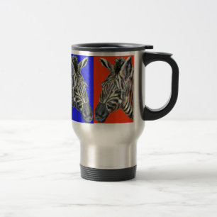 Zèbre dans la tasse de voyage de quatre couleurs