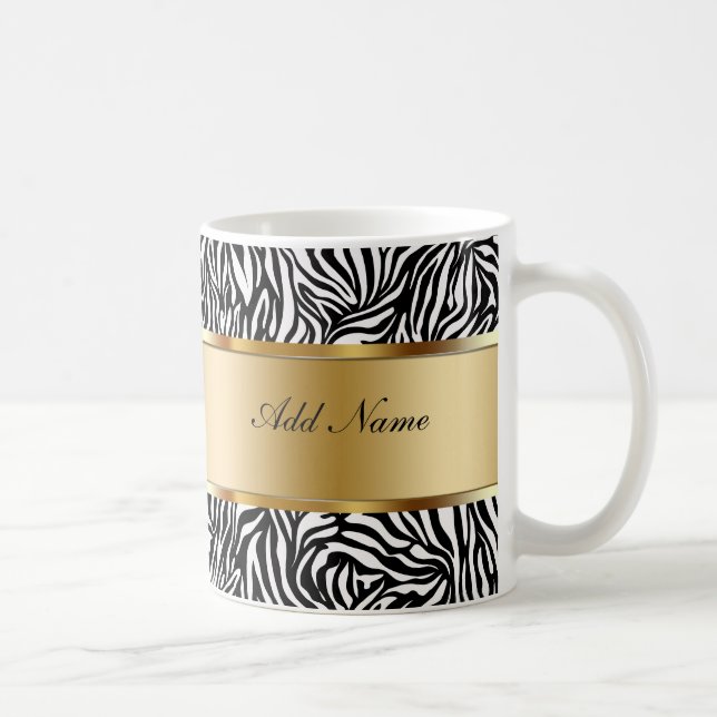 Zèbre de tasses de café de monogramme (Droite)
