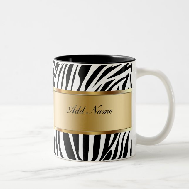 Zèbre de tasses de café de monogramme (Droit)
