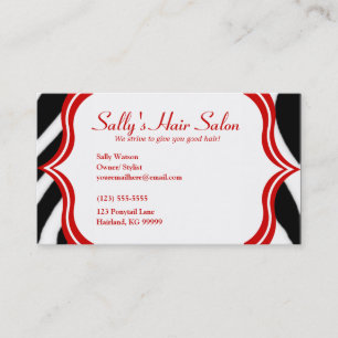 Zèbre et carte de visite rouge 2 de profil