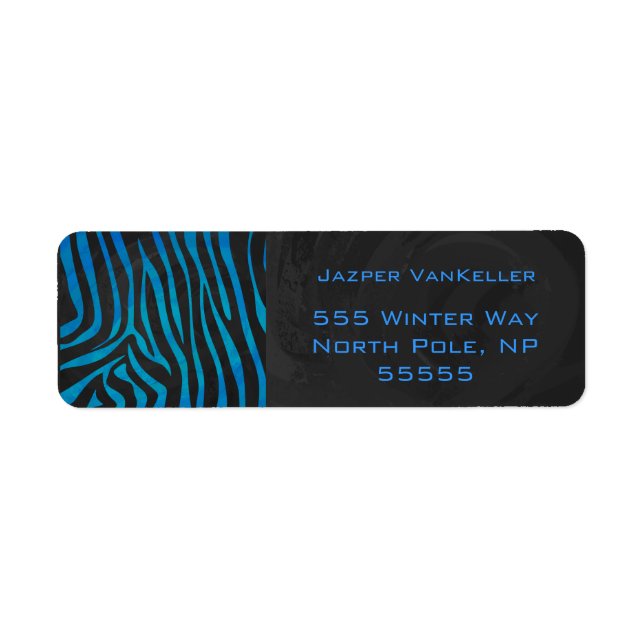 Zèbre noir et bleu avec Monogramme (Devant)