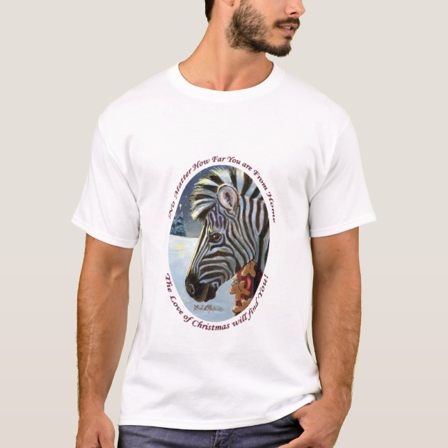 Zèbre pour le T-shirt d'adulte de Noël (Devant)