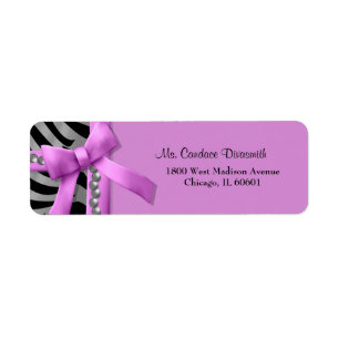Zèbre Rose Chaud Et Argent Avec Gemme D'Argent