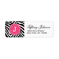 Zèbre rose noir et chaud Imprimer Monogramme perso
