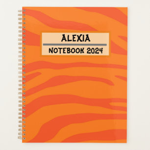 Zèbre rouge sur motif orange Spiral Photo Carnet