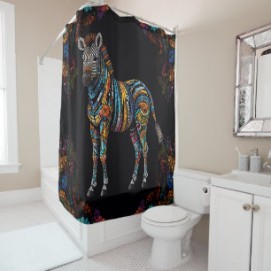 Zèbre Verre Tiré Mosaïque Douche Rideau