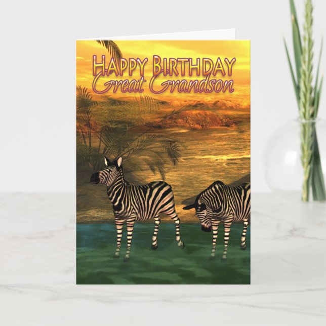 Zèbres de carte d'anniversaire (Devant)