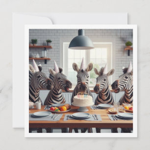 Zèbres fêter, invitation d'anniversaire zèbre