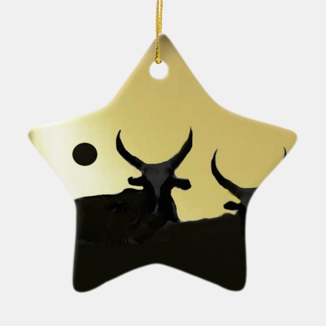 ZEBUS on gold Ceramic Ornament (Front)