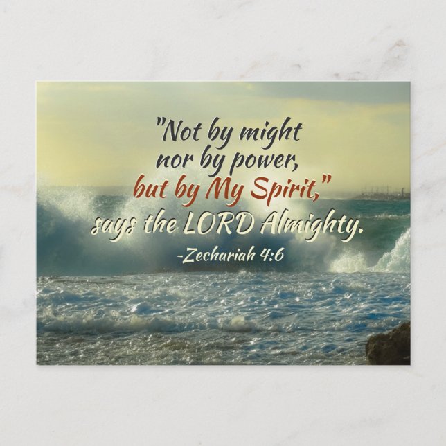 Zechariah 4:6 by My Spirit say the Lord, Bible Postcard (Front)
