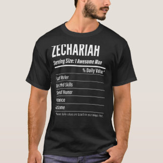 Zechariah Serving Size Nutrition Label Calories T-Shirt