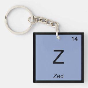Zed Name Chemistry Element Periodic Table Keychain