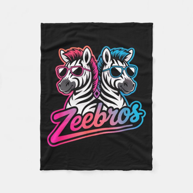 Zeebros Cute Zebra Duo Design For Zebros Lovers  Fleece Blanket (Front)
